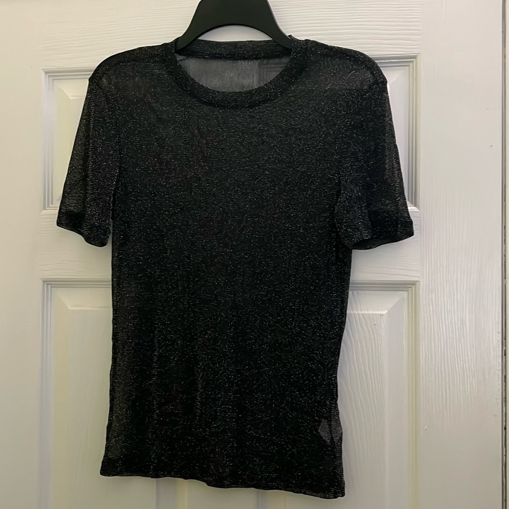 MEN’s see through silvery shiny tee in size SMALL